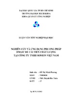 nghiên cứu và ứng dụng phương pháp dmaic để cải tiến chất lượng tại công ty tnhh sonion việt nam