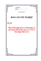 Luận văn một số biện pháp quản lý nhằm nâng cao chất lượng thiết kế tại công ty tư vấn và xây dựng thuỷ lợi 2