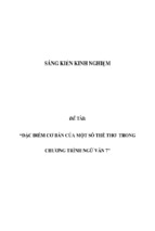 Sáng kiến kinh nghiệm skkn đặc điểm cơ bản của một số thể thơ  trong chương trình ngữ văn 7