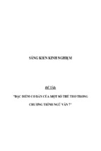 Sáng kiến kinh nghiệm skkn đặc điểm cơ bản của một số thể thơ trong chương trình ngữ văn 7