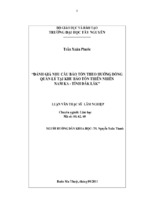 Luận văn thạc sĩ lâm nghiệp đánh giá nhu cầu bảo tồn theo hướng đồng quản lý tại khu bảo tồn thiên nhiên namka tỉnh đăk lăk