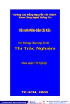 Khóa luận tốt nghiệp hệ thống chương trình thi trắc nghiệm