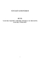 Giáo dục đạo đức cho học sinh qua các bài giảng giáo dục công dân