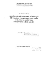 đề tài nghiên cứu khoa học nghiên cứu xác định một số nguyên tố vi lượng trong gạo, thực phẩm khô, rau và nước thải dùng trong nông nghiệp