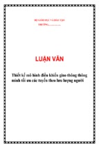 Luận văn thiết kế mô hình điều khiển giao thông thông minh tối ưu các tuyến theo lưu lượng người