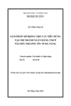 Tóm tắt luận văn thạc sĩ quản trị kinh doanh giải pháp mở rộng cho vay tiêu dùng tại chi nhánh ngân hàng tmcp sài gòn thương tín tp đà nẵng