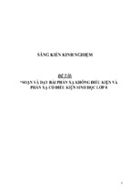 Sáng kiến kinh nghiệm skkn soạn và dạy bài phản xạ không điều kiện và phản xạ có điều kiện sinh học lớp 8