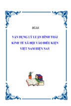 Tiểu luận triết học vận dụng lý luận hình thái kinh tế xã hội vào điều kiện việt nam hiện nay