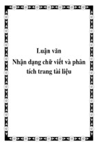 Luận văn nhận dạng chữ viết và phân tích trang tài liệu