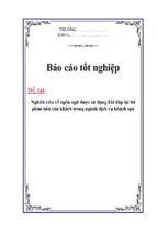 Luận văn nghiên cứu về ngôn ngữ được sử dụng khi đáp lại lời phàn nàn của khách trong ngành dịch vụ khách sạn