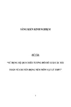 Sáng kiến kinh nghiệm skkn sử dụng hệ qui chiếu tương đối để giải các bài toán về chuyển động ném môn vật lý thpt