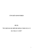 Tích hợp giáo dục biến đổi khí hậu trong bài 14 và bài 15 địa lý 12 thpt