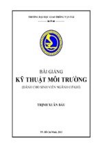 Bài giảng kỹ thuật môi trường