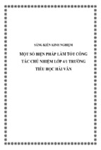 Skkn một số biện pháp làm tốt công tác chủ nhiệm lớp 4 trường tiểu học hải vân