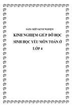 Skkn kinh nghiệm giúp đỡ học sinh học yếu môn toán ở lớp 4