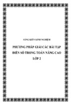 Skkn phương pháp giải các bài tập điền số trong toán nâng cao lớp 2