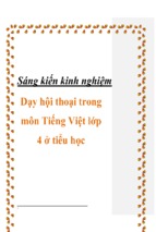 Skkn dạy hội thoại trong môn tiếng việt lớp 4 ở tiểu học