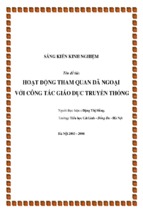 Skkn hoạt động tham quan dã ngoại với công tác giáo dục truyền thống