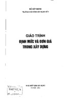 GIÁO TRÌNH ĐỊNH MỨC VÀ ĐƠN GIÁ TRONG XÂY DỰNG