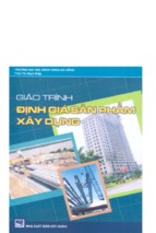 GIÁO TRÌNH ĐỊNH GIÁ SẢN PHẨM XÂY DỰNG