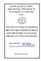 Các nhân tố ảnh hưởng đến lòng trung thành của khách hàng đối với dịch vụ ngân hàng trên địa bàn thành phố biên hòa