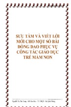 Skkn sưu tầm và viết lời mới cho một số bài đồng dao phục vụ công tác giáo dục trẻ mầm non