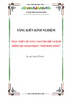 Skkn phát triển óc sáng tạo cho trẻ 3 4 tuổi thông qua hoạt động thổi bong bóng