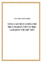 Skkn nâng cao chất lượng cho trẻ làm quen với văn học, làm quen với chữ viết