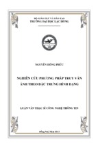 Luận văn thạc sĩ công nghệ thông tin nghiên cứu phương pháp truy vấn ảnh theo đặc trưng hình dạng