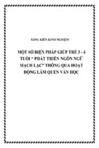 Skkn một số biện pháp giúp trẻ 3   4 tuổi “phát triển ngôn ngữ mạch lạc” thông qua hoạt động làm quen văn học