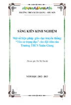 Skkn một số biện pháp giáo dục truyền thống tôn sư trọng đạo cho đội viên của trường thcs xuân giang