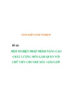 Skkn một số biện pháp nhằm nâng cao chất lượng môn làm quen với chữ viết cho trẻ mẫu giáo lớn