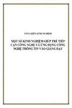 Skkn một số kinh nghiệm giúp trẻ tiếp cận công nghệ và ứng dụng công nghệ thông tin vào giảng dạy