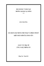 Luận văn thạc sĩ công nghệ thông tin xây dựng hệ thống thu thập và phân tích ý kiến phản hồi của sinh viên