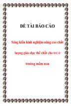 Skkn nâng cao chất lượng giáo dục thể chất cho trẻ ở trường mầm non