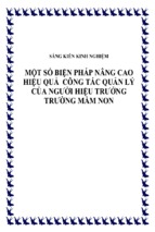 Skkn một số biện pháp nâng cao hiệu quả công tác quản lý của người hiệu trưởng trường mầm non