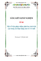 Skkn một số biện pháp nhằm phát huy tính tích cực trong các hoạt động của trẻ 3 4 tuổi