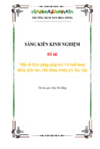 Skkn một số biện pháp giúp trẻ 3 4 tuổi hoạt động tích cực, chủ động trong góc học tập