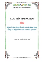 Skkn một số biện pháp tổ chức tốt các hoạt động lễ hội và ngoại khóa cho trẻ mẫu giáo lớn