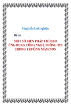 Skkn một số biện pháp chỉ đạo ứng dụng công nghệ thông tin trong trường mầm non