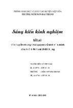 Skkn rèn luyện những thói quyen vệ sinh văn minh cho trẻ ở độ tuổi 24 36 tháng