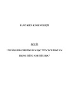 Sáng kiến kinh nghiệm skkn  phương pháp hướng dẫn học tốt cách phát âm trong tiếng anh tiểu học