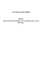 Sáng kiến kinh nghiệm skkn  một số phương pháp dạy từ vựng môn tiếng anh ở tiểu học