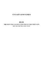 Sáng kiến kinh nghiệm skkn  biện pháp nâng cao chất lượng lĩnh vực phát triển ngôn ngữ cho trẻ mẫu giáo 5 tuổi