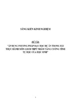 Sáng kiến kinh nghiệm skkn áp dụng phương pháp dạy học dự án trong bài thực hành môn gdcd thpt nhằm tăng cường tính tự học của học sinh