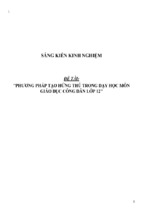 Sáng kiến kinh nghiệm skkn  phương pháp tạo hứng thú trong dạy học môn giáo dục công dân lớp 12