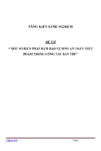 Sáng kiến kinh nghiệm skkn  một số biện pháp đảm bảo vệ sinh an toàn thực phẩm trong công tác bán trú