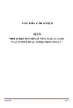 Sáng kiến kinh nghiệm skkn  một số biện pháp rèn kỹ năng giải các dạng toán về phép đo đại lượng trong toán 5