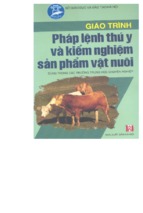 Giáo trình pháp lệnh thú y và kiểm nghiệm sản phẩm vật nuôi