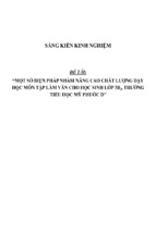 Sáng kiến kinh nghiệm  một số biện pháp nhầm nâng cao chất lượng dạy học môn tập làm văn cho học sinh lớp 3b2, trường tiểu học mỹ phước d